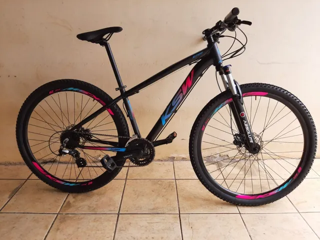 Bicicleta Aro 29 Alfameq ATX 27v Hidráulico K7 e Trava Preto com