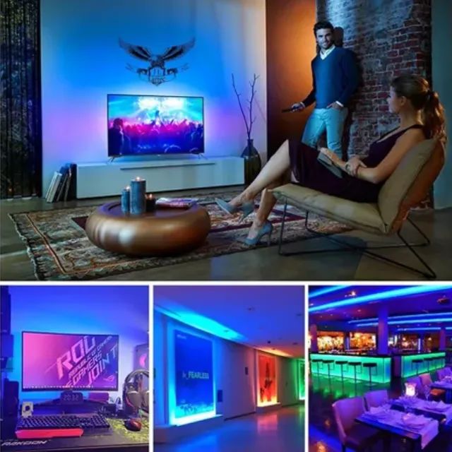 Fita Led 5 Metros 3528 Rgb App Bluetooth + Fonte Bivolt Tensão 12v _ CS201 - Foto 4
