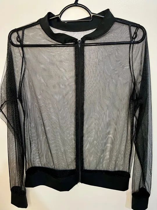 Blazer Casaco Bomber Transparente Jaqueta Bomber Transparente