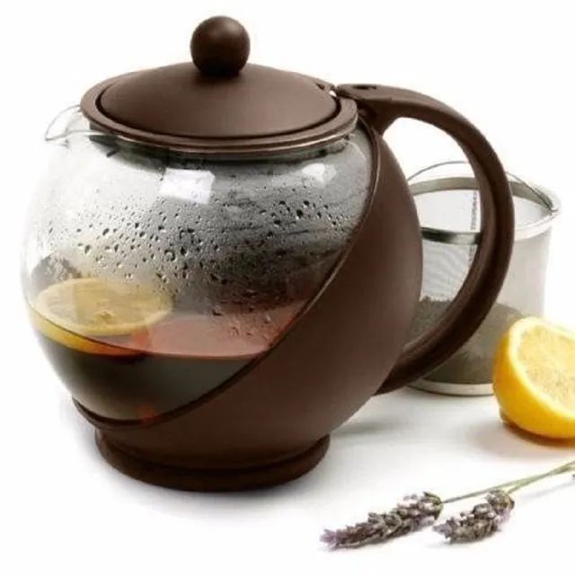 chaleira de vidro com infusor 750ml fuy169V