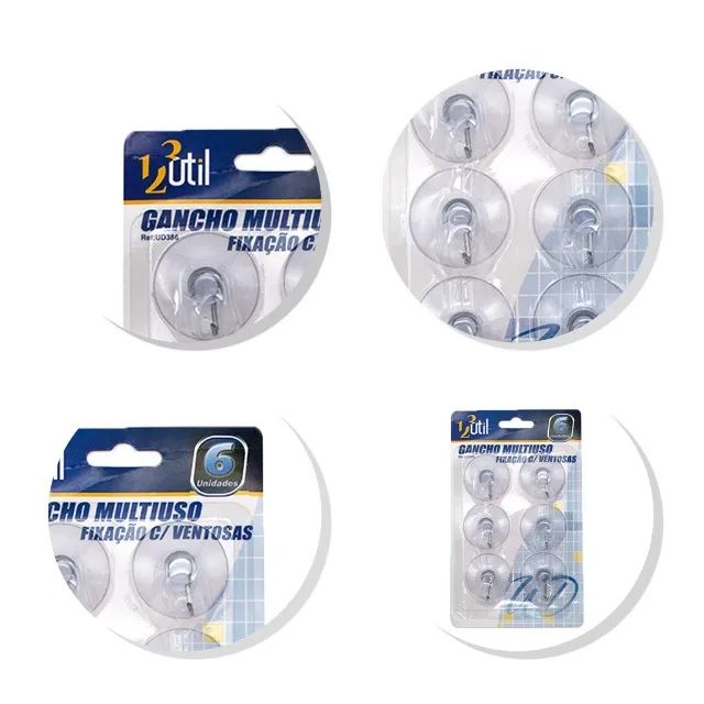 Gancho De Parede Transp Ventosa  Multiuso C/ 6 Pçs Ud386 - Foto 3