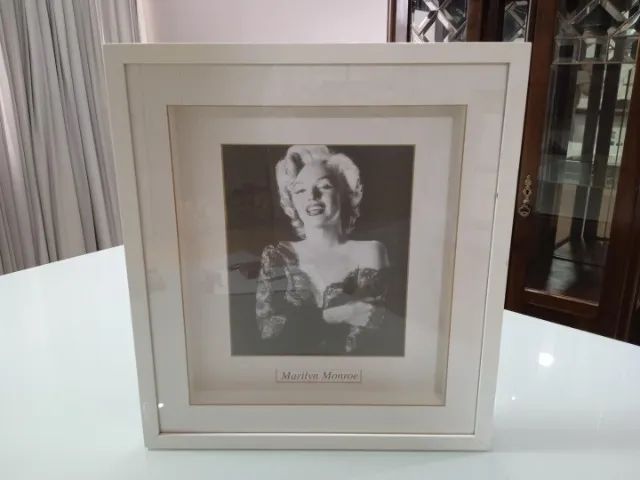 Quadro / Tela / Pintura c/ moldura Marilyn Monroe em MDF / Vidro Branco - Foto 2
