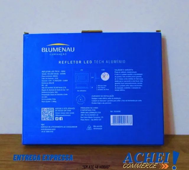 Refletor Led Tech Bivolt 100w 3.000k Preto - Foto 2