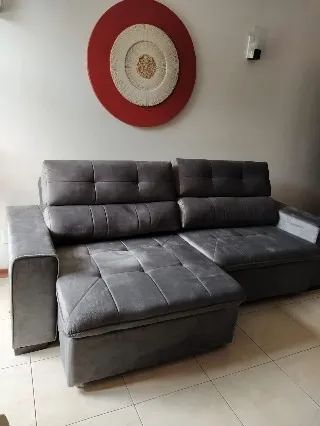 sofa retratil reclinavel 2,30 Veludo Novo - Foto 4