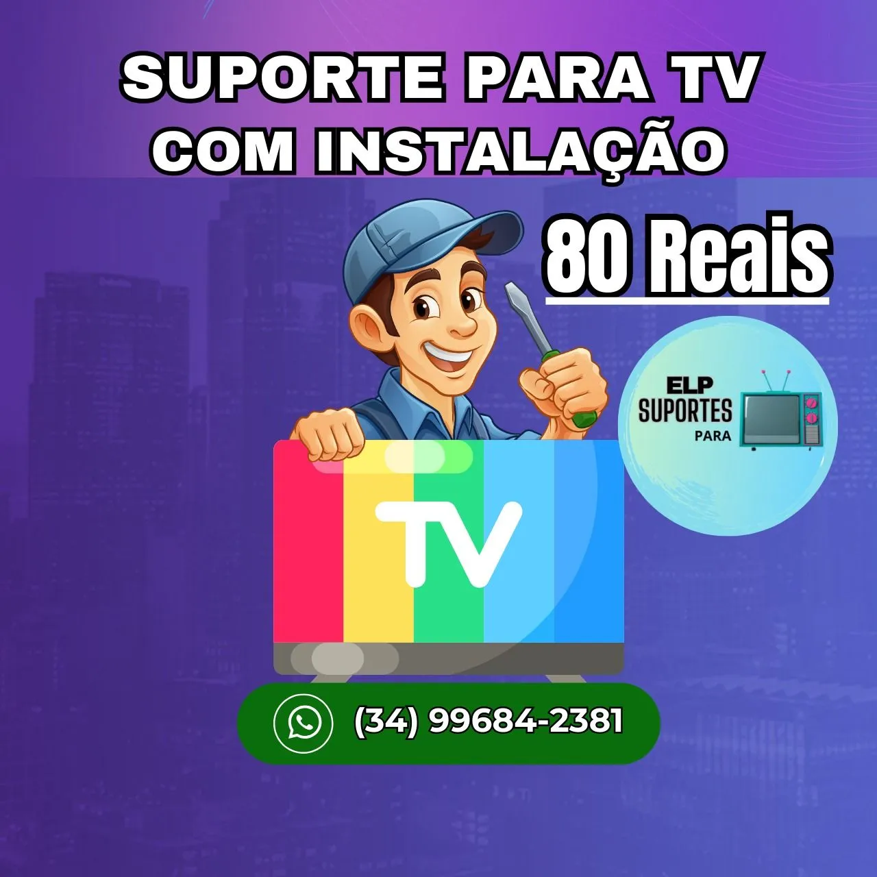 Suporte para TVs com instalação