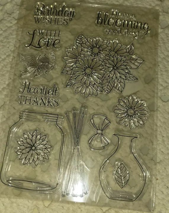 Carimbo de Silicone Jarrinho de Flores