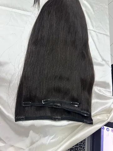 cabelo humano de 75cm liso no tic tac 200 gramas 3 telas  - Foto 4
