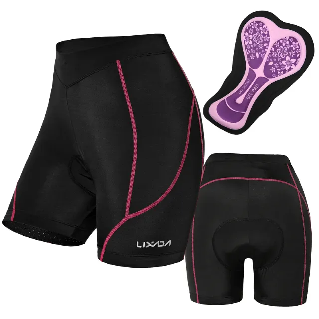 Short de ciclismo 3d feminino, gel acolchoado corridas de montanha, bicicleta, respirável