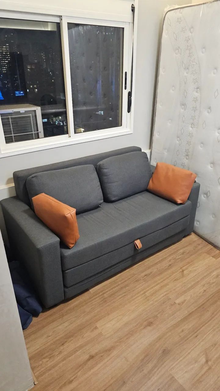 Sofá Cama Cor Azul Confortável e Prático