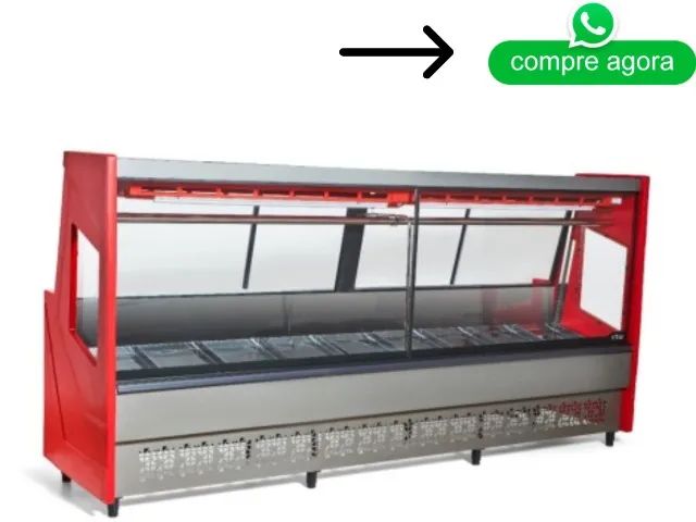 Balcão de Açougue 3 Metros Vermelho 220v Polar