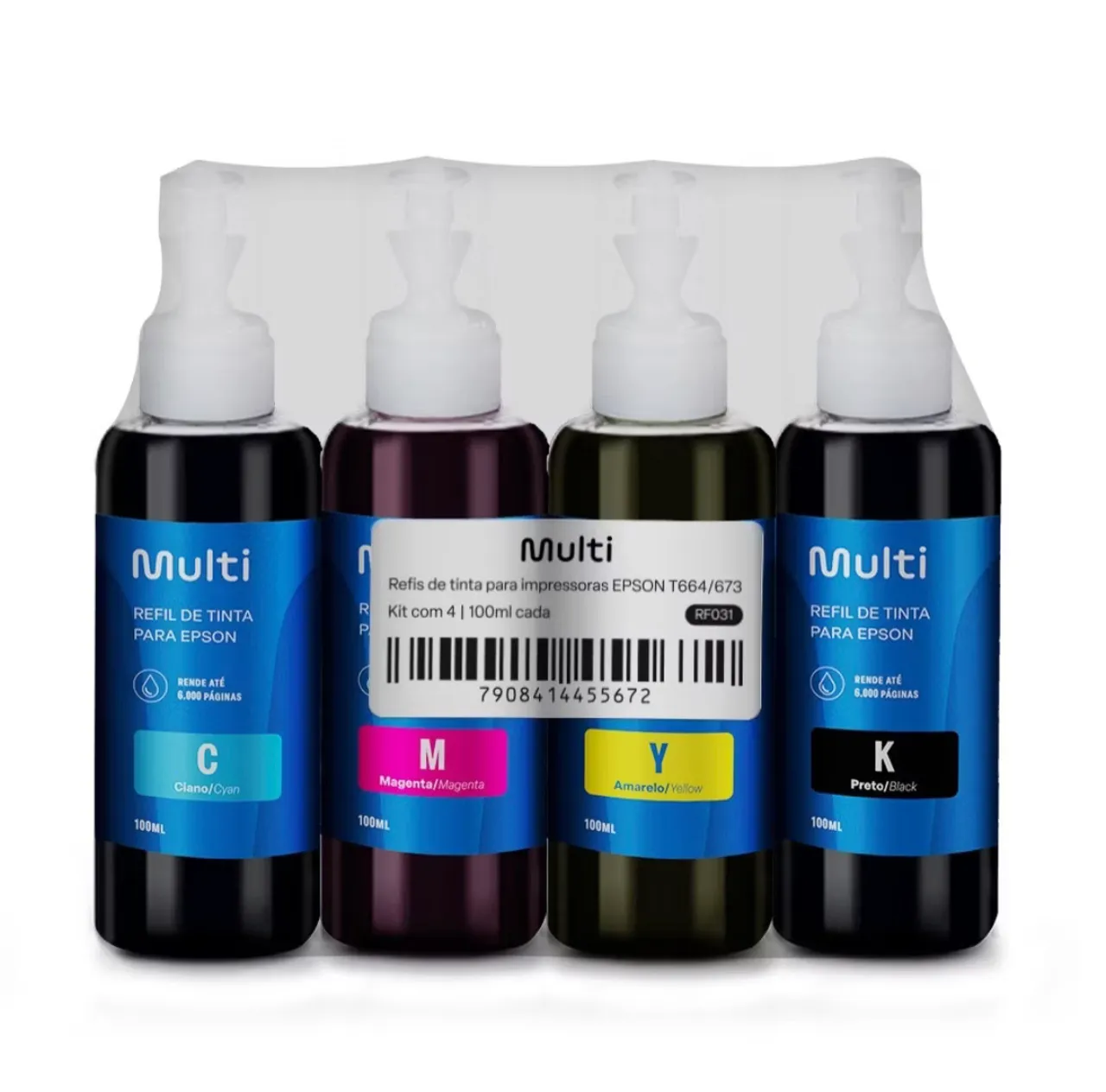 Kit Refil de Tinta Epson T664/673 - 4 Cores