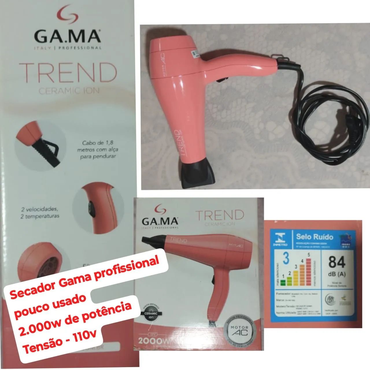 Secador, Babyliss, chapinha e selagem + shampoo anti-resíduo 