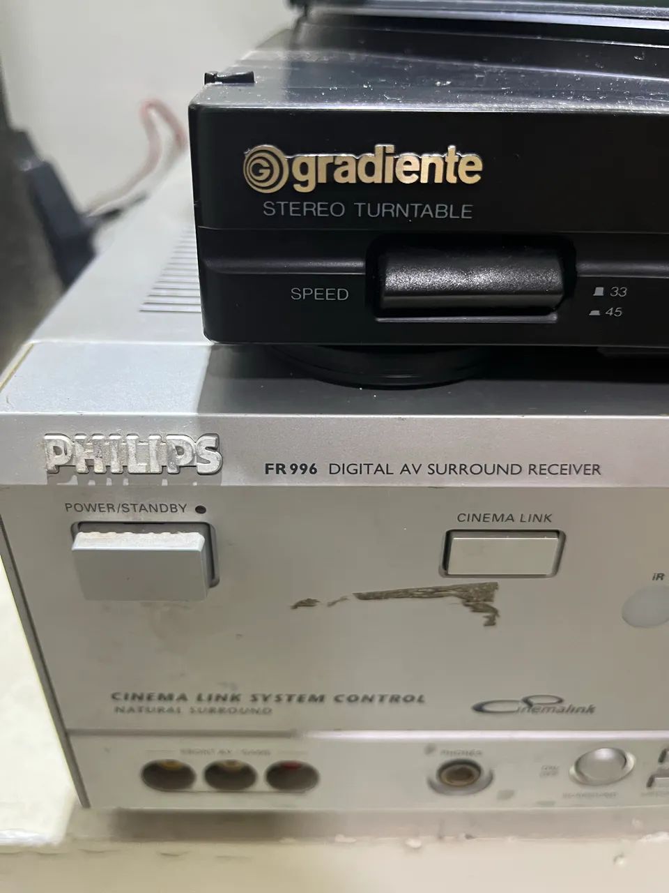 Toca discos com receiver 