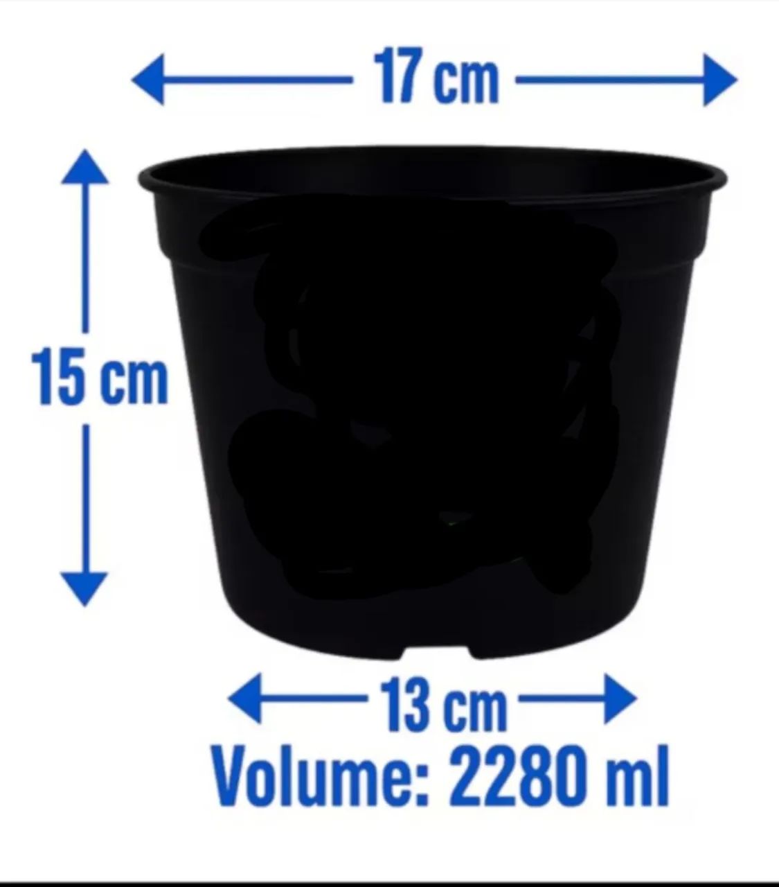 Vaso pote 17 Cor: Preto
