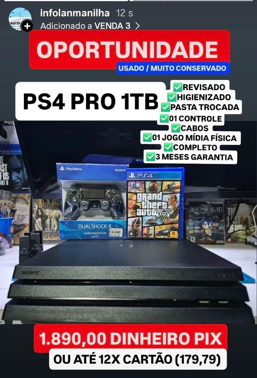 Ps4 Pro Completo + Garantia 
