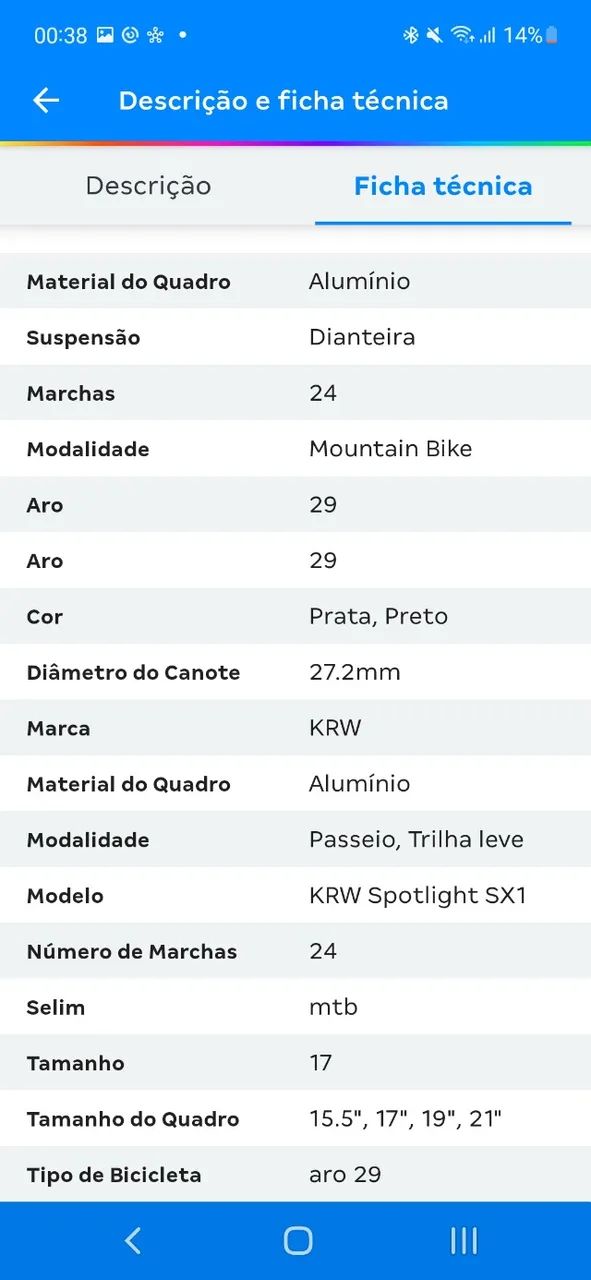 Bicicleta Aro 29 KRW Spotlight Alumínio Shimano TZ 24 Vel Freio a Disco SX1 - Foto 4