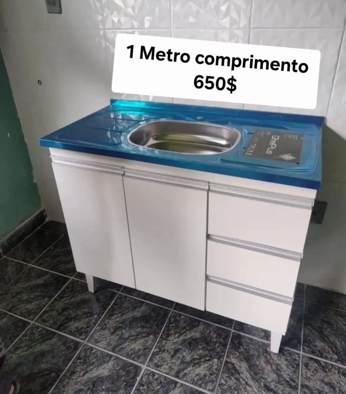 Balcão com pia de inox - Foto 4