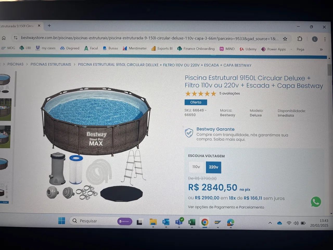 Piscina Bestway 9.150L 220V - Foto 5