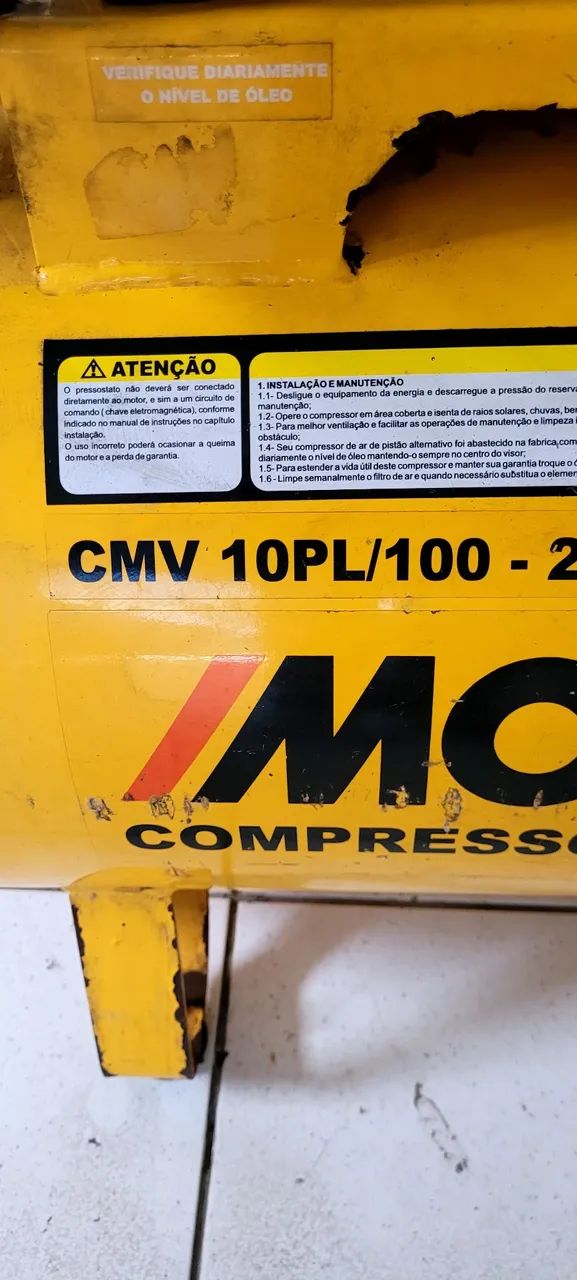 Compressor motomil 10pl 100 litros - Foto 3