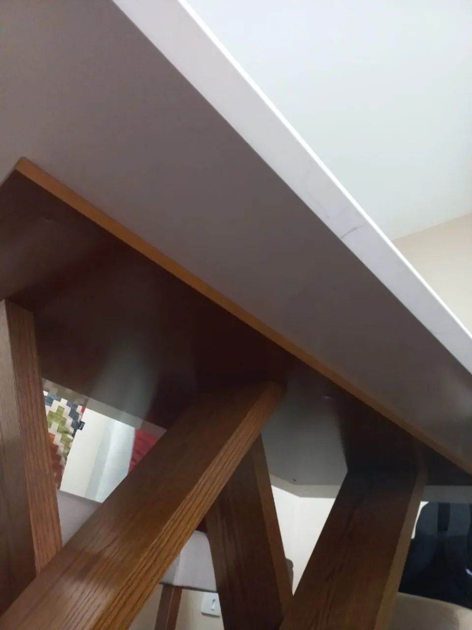 Conjunto de Mesa para Sala de Jantar 185cm x 100 cm Mdf com Vidro, base em madeira... - Foto 4