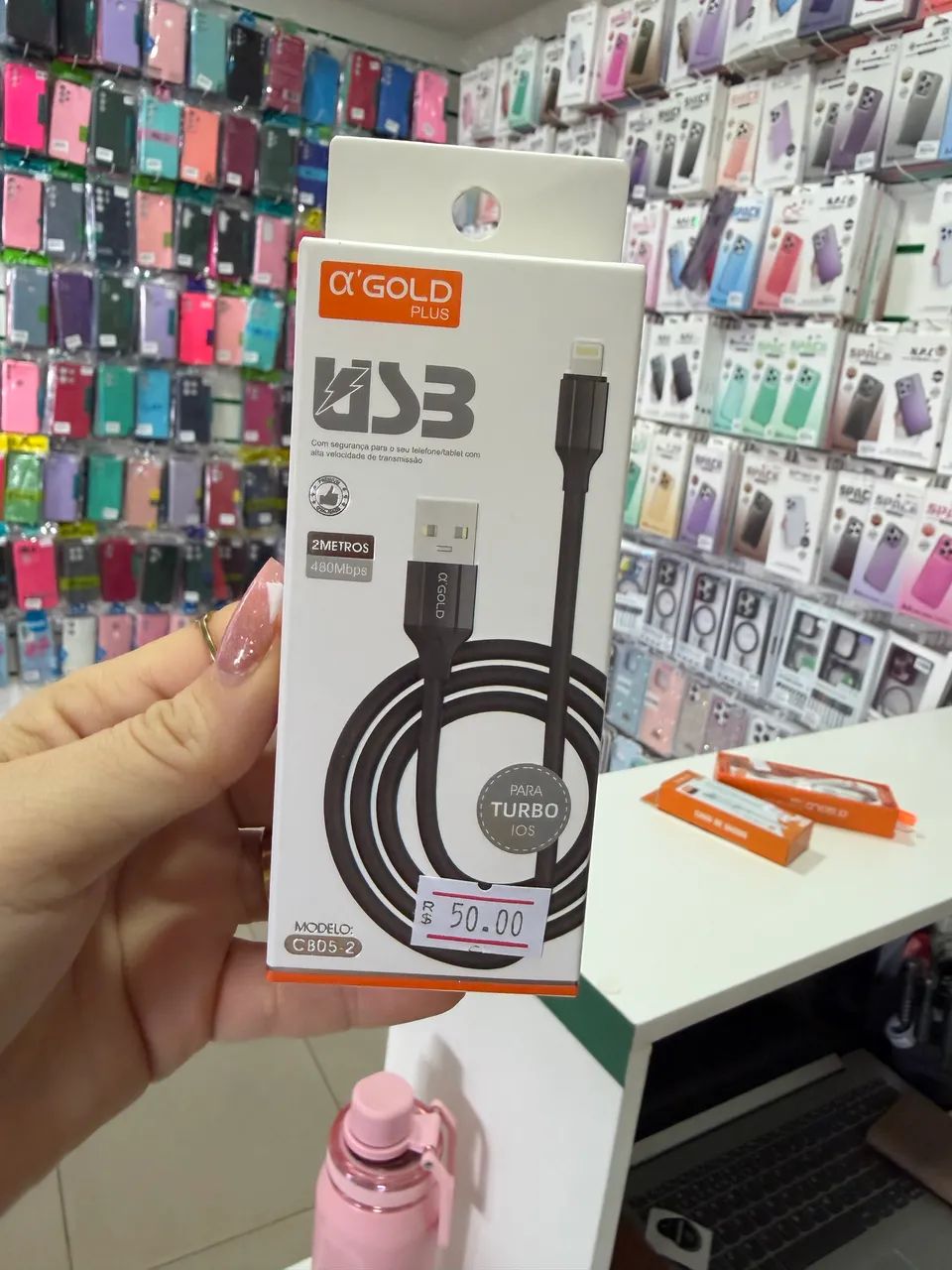 Cabo USB para iPhone de 2 metros de alta qualidade 