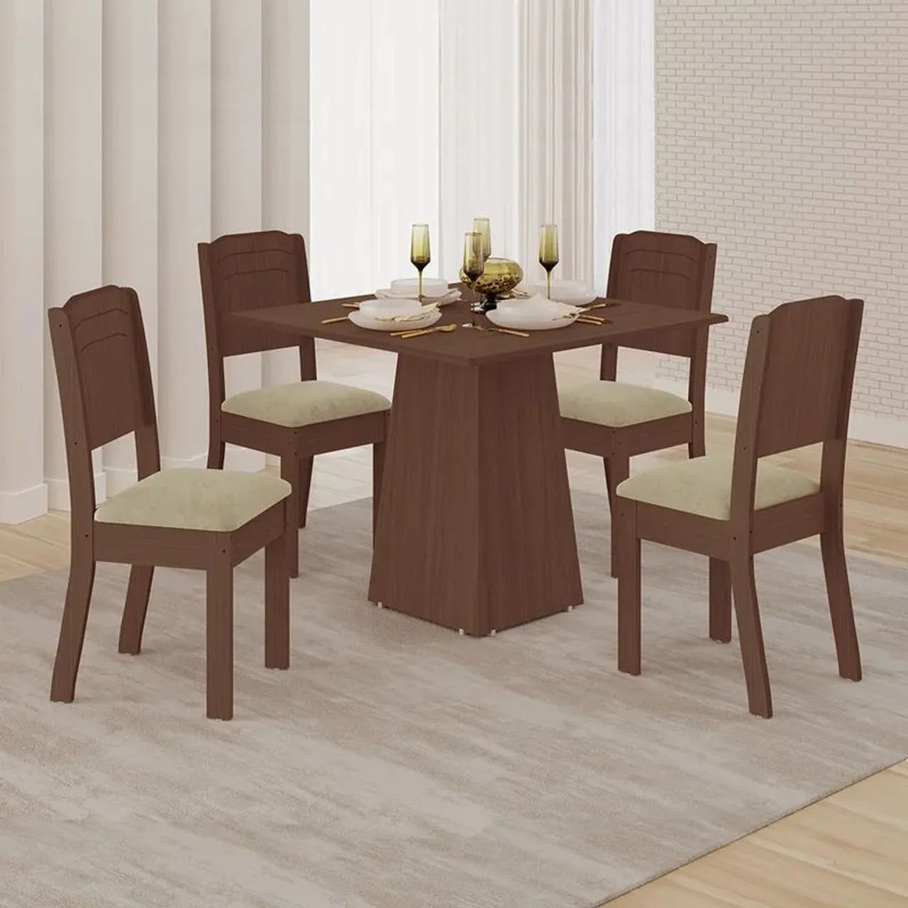 Mesa MDF 0,90 x 0,90 com 4 Cadeiras  - Foto 2