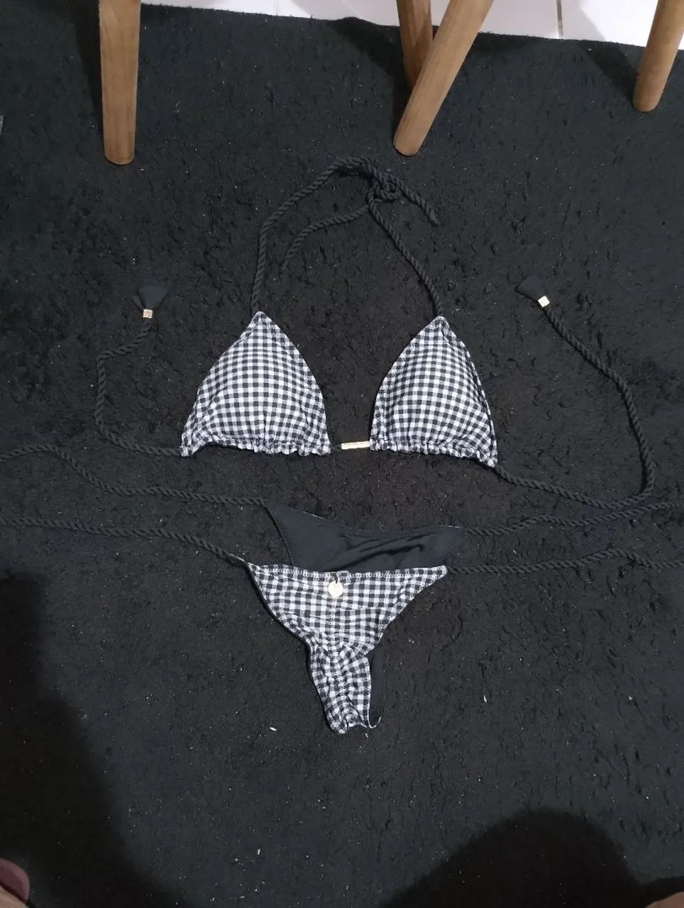 Biquíni xadrez dupla face da Sereia praia 