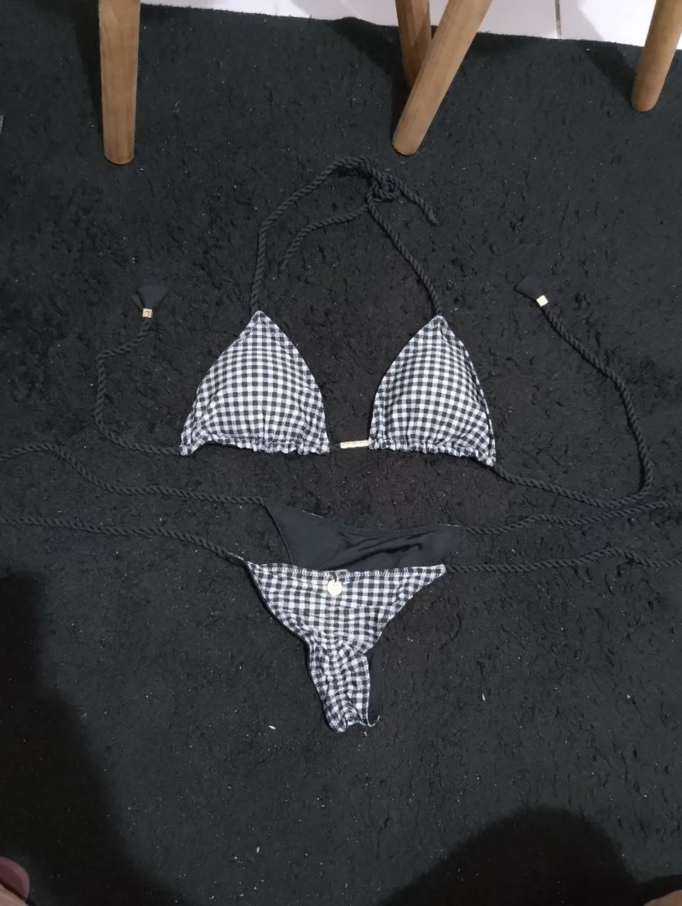 Biquíni xadrez dupla face da Sereia praia