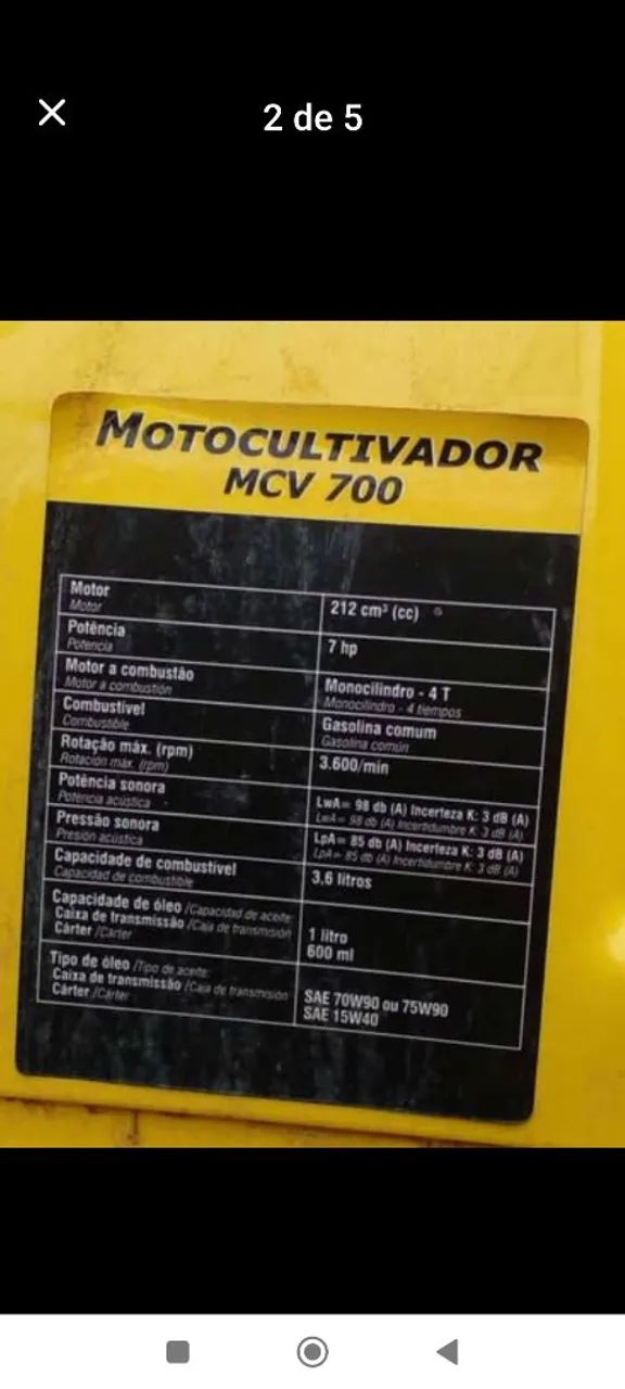 Motocultivador MCV 700 à gasolina  - Foto 2