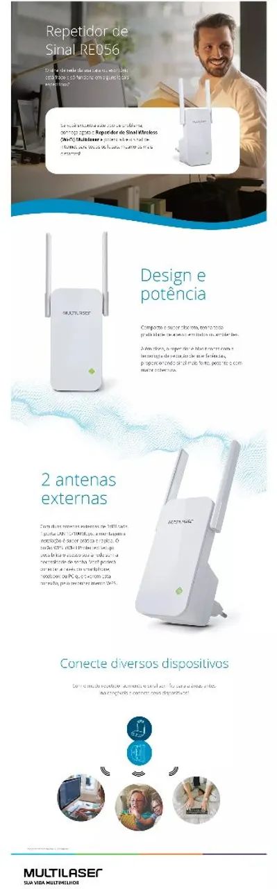 Multilaser RE056 Wi-Fi Signal Repeater64842051443842121