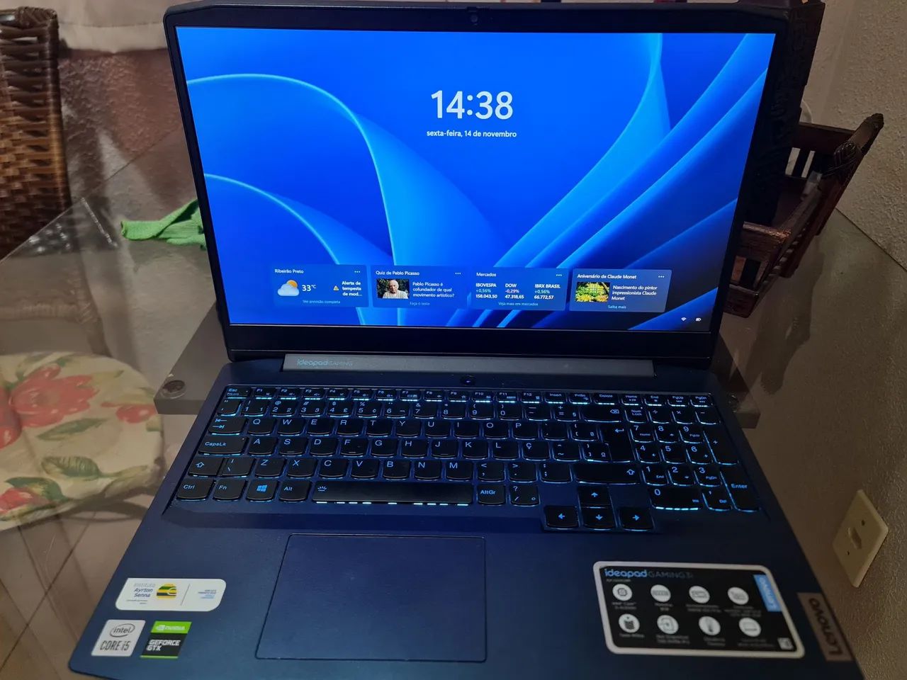 Vendo ou troco por celular do mesmo nível notebook gamer ideapad 3i gaming - Foto 4