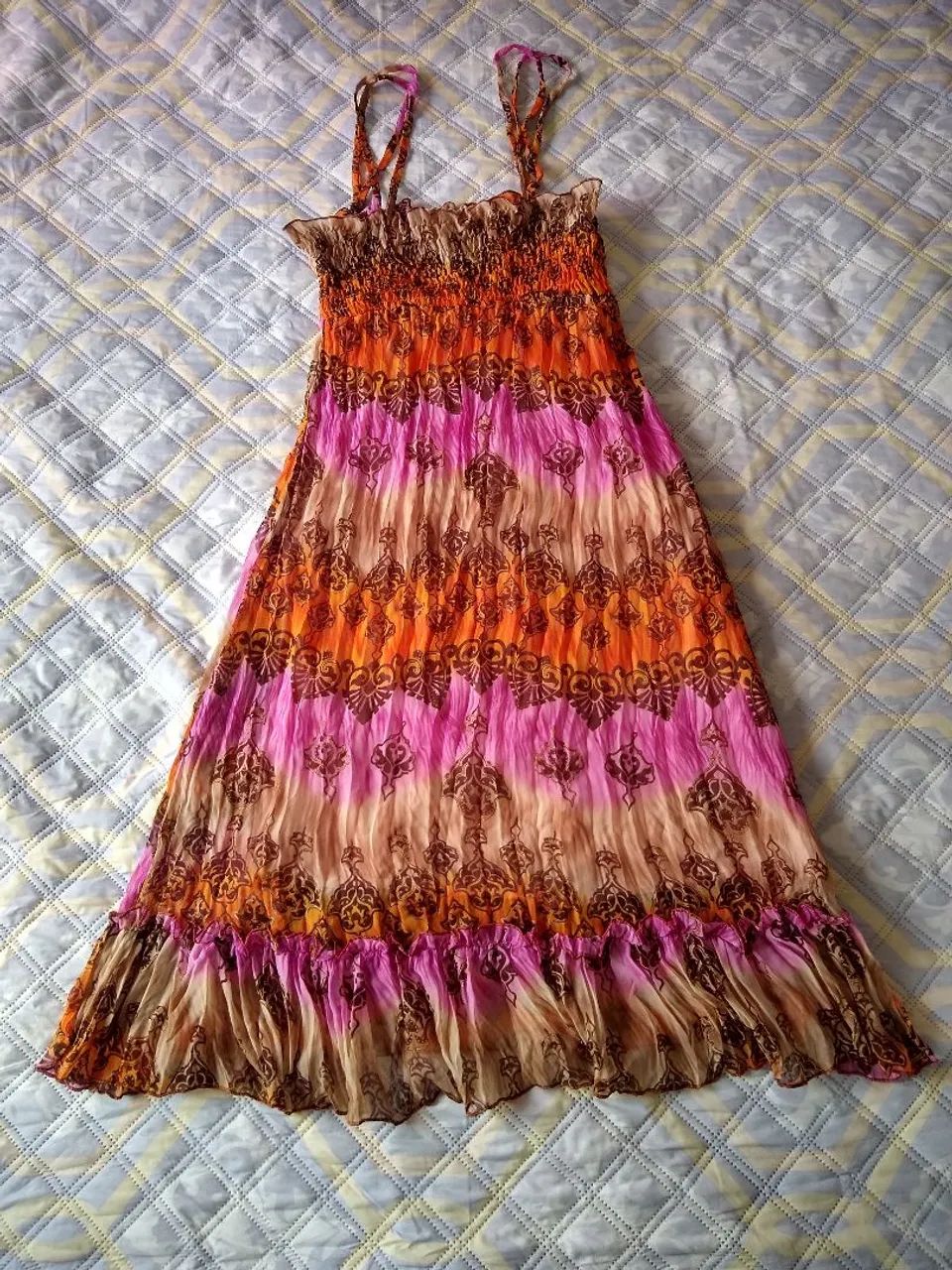 Vestido Longo Colorido Estampado-PROMOÇÃO!