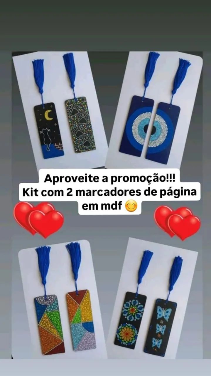 Kit com 2 marcadores de página