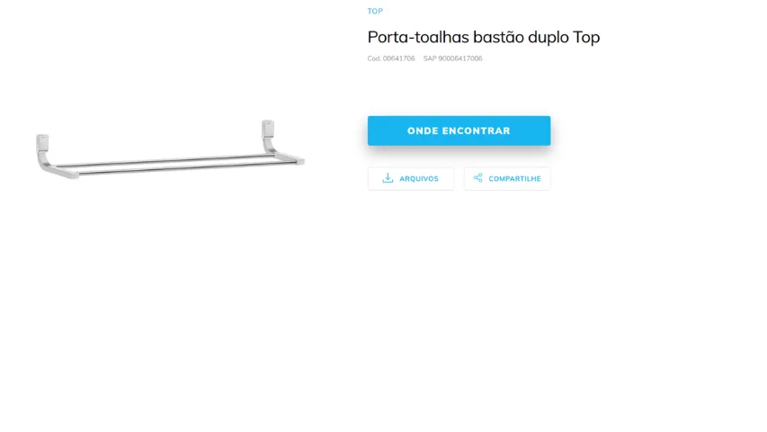Porta-toalhas bastão duplo Top Docol