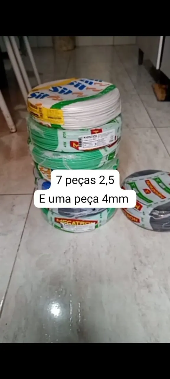 Fiação Elétrica - 7 peças 2,5 mm e 1 peça 4 mm