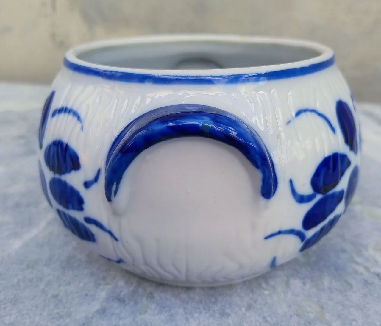 Cumbuca Sopeira De Porcelana Azul Colonial 1,5L - Foto 4