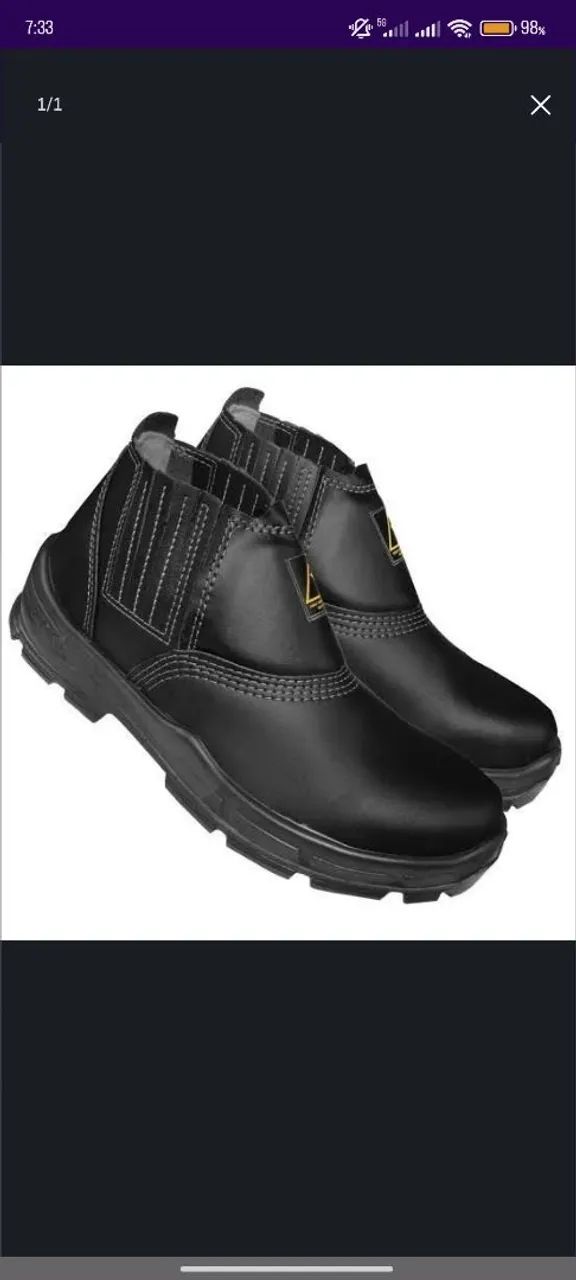 Botas de Segurança Preta - Tamanho 43 Pra sair logo 