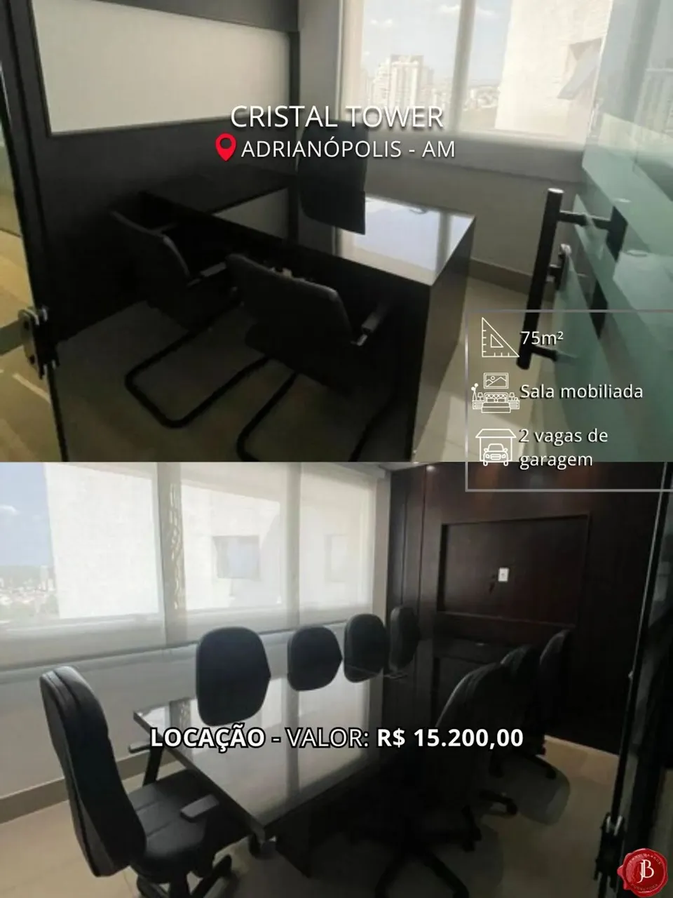 CRISTAL TOWER | 75m², Sala Mobiliada | Locação: R$ 15.200,00