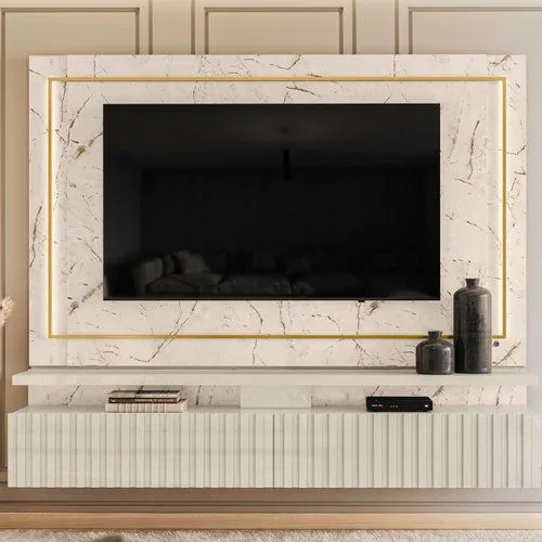 Painel de TV luxuoso com design moderno e sofisticado