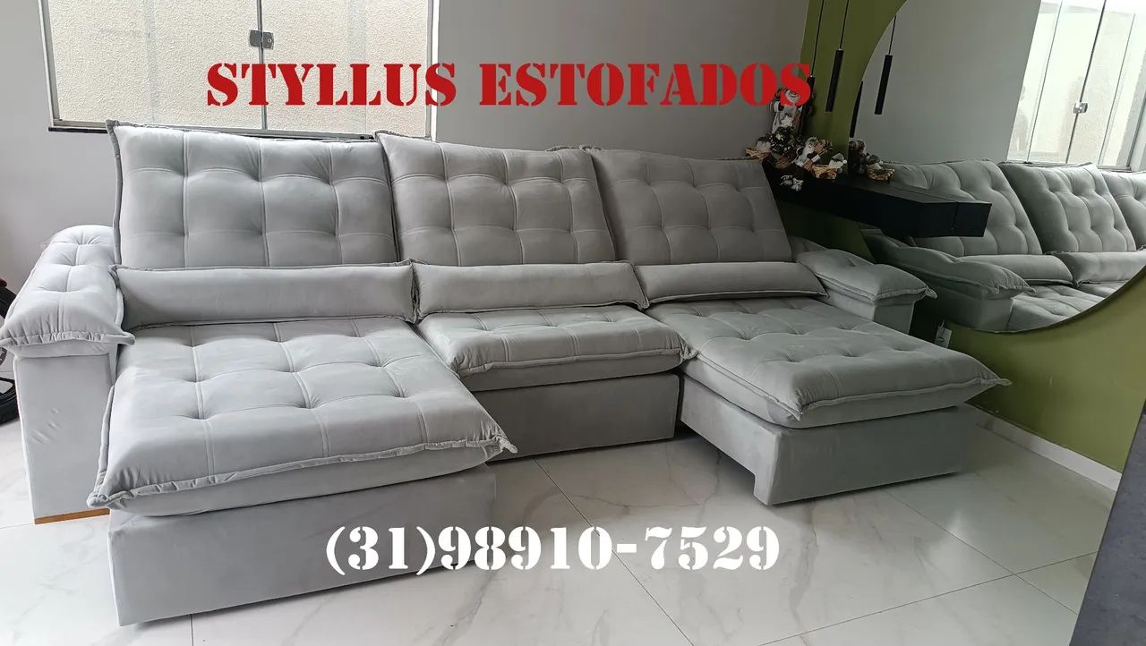 Sofá Retrátil de 3 módulos  - Novo de luxo
