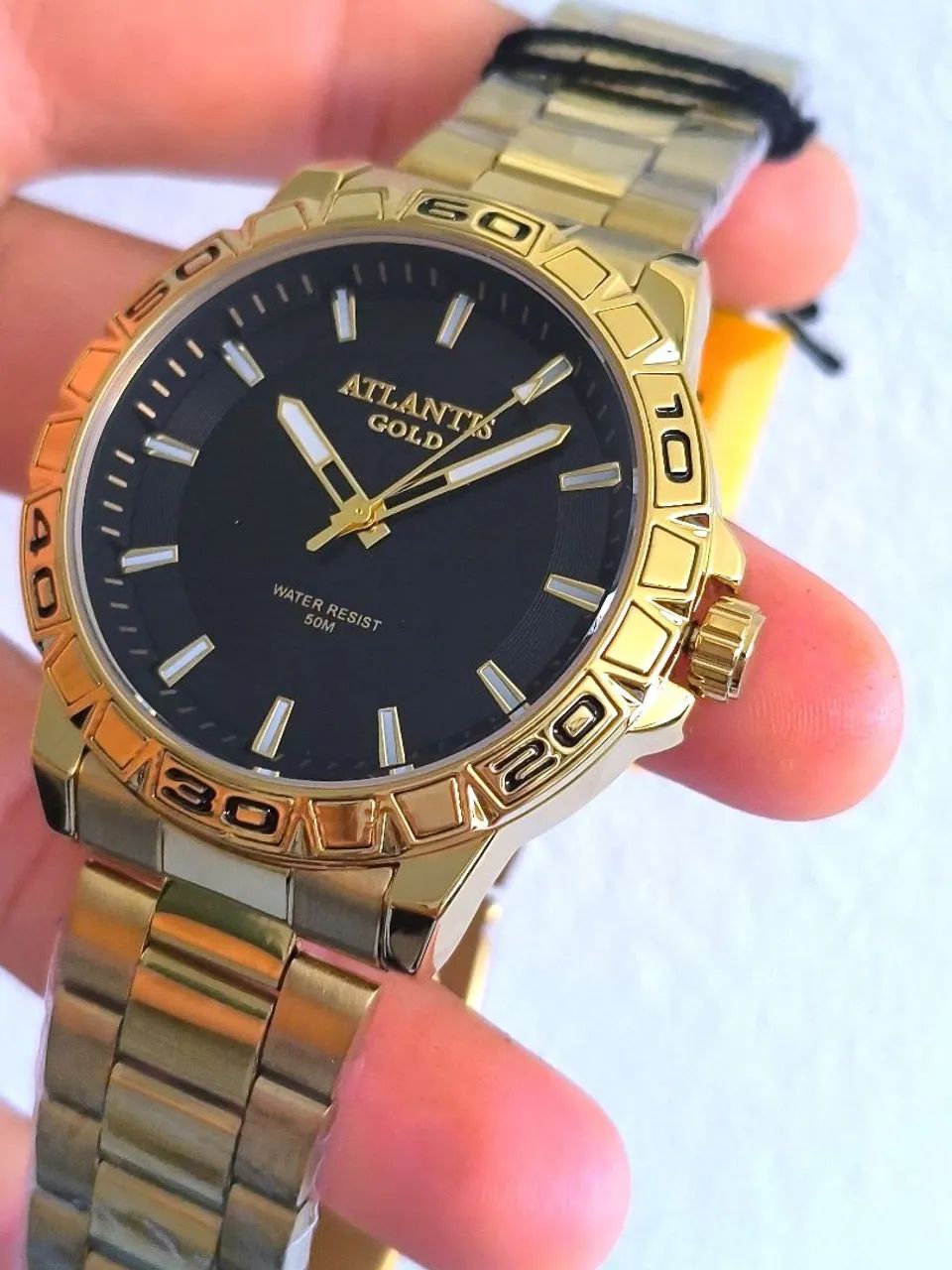 Relógio dourado luxo masculino  - Foto 3
