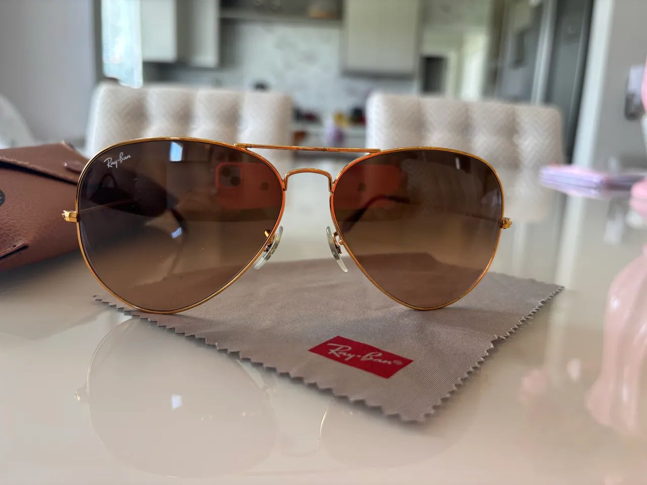 Rayban Aviator Dourado Original  - Foto 3