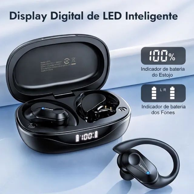Fone de ouvido Bluetooth Lenovo LP75 - Foto 4