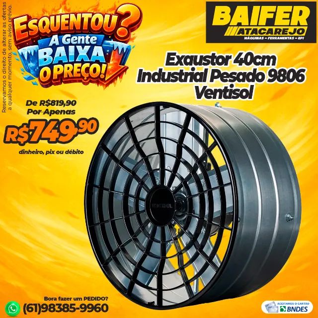 Exaustor 40cm Industrial Pesado 9806 Ventisol