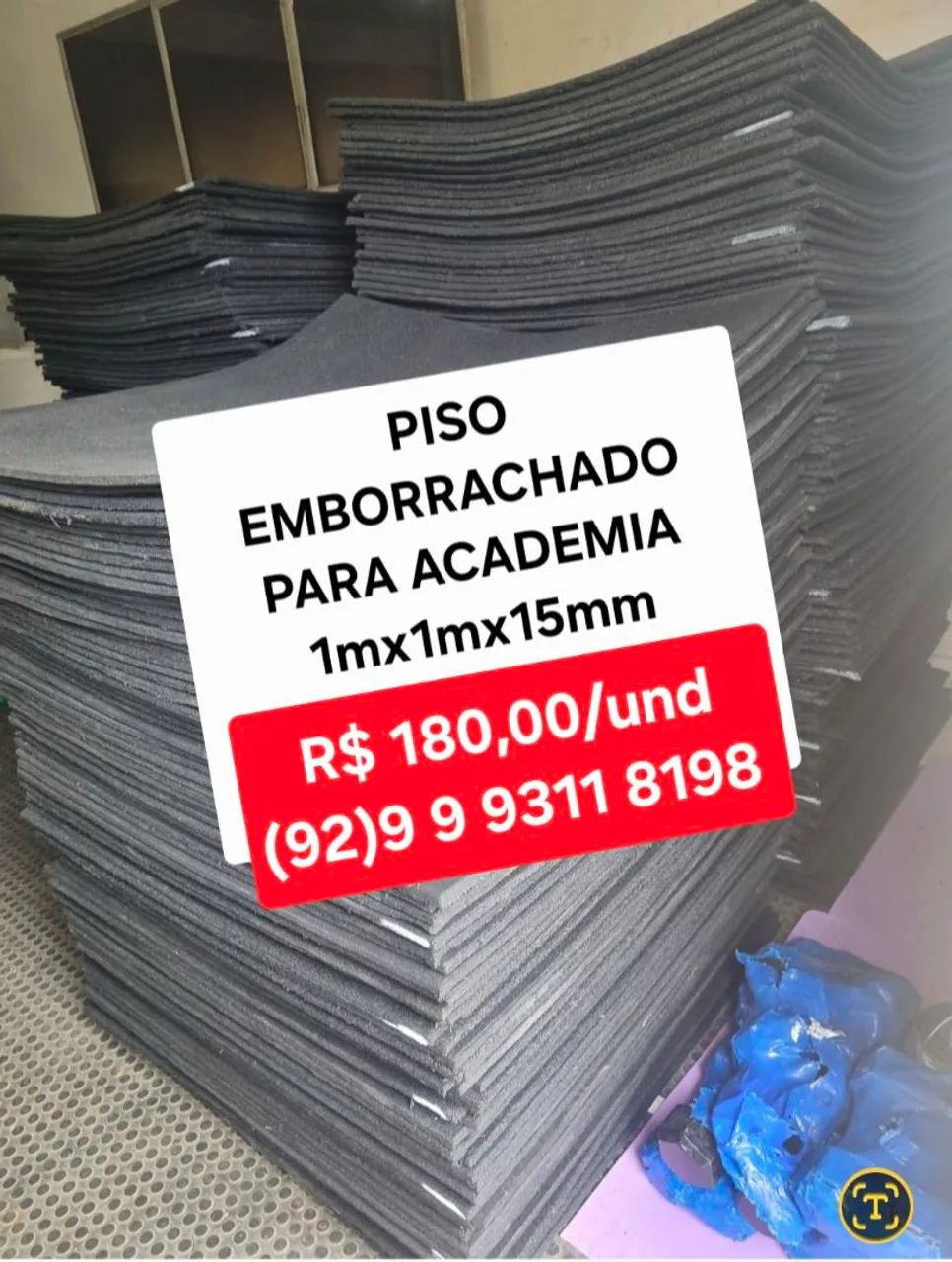 Piso emborrachado para academia,  play grounds e outros