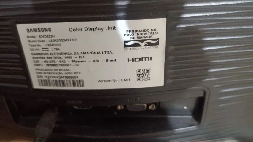 Monitor Samsung led de 24 polegada Hdmi