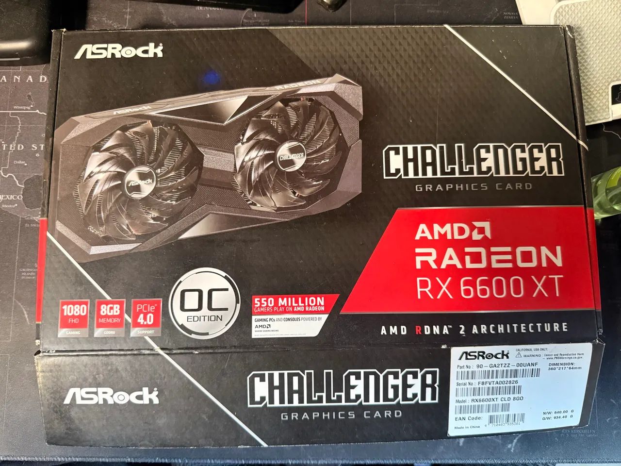 Placa de Vídeo RX 6600 XT ASROCK CHALLENGER 8GB