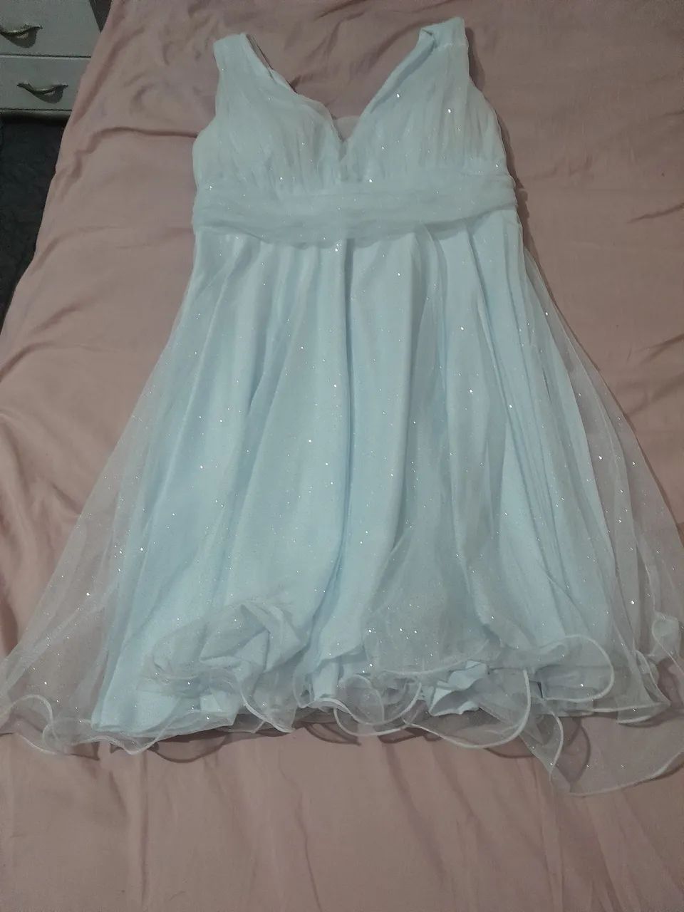 Vestido de Festa Branco com Brilho