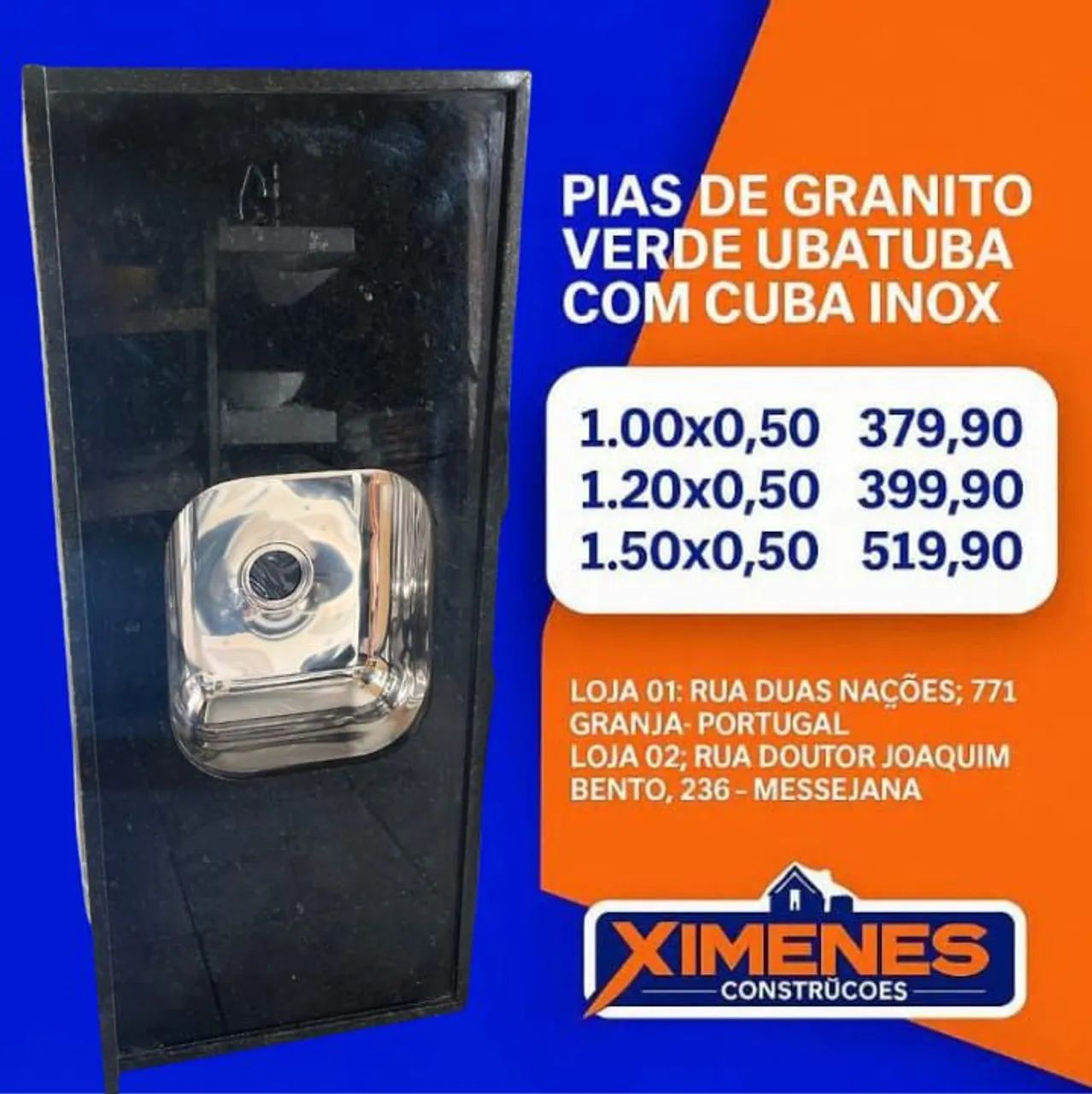 Pia Granito Verde Ubatuba com Cuba Inox