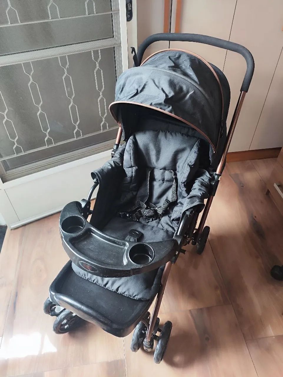 Carrinho de bebê Cosco Kids, Reverse Duo, Preto